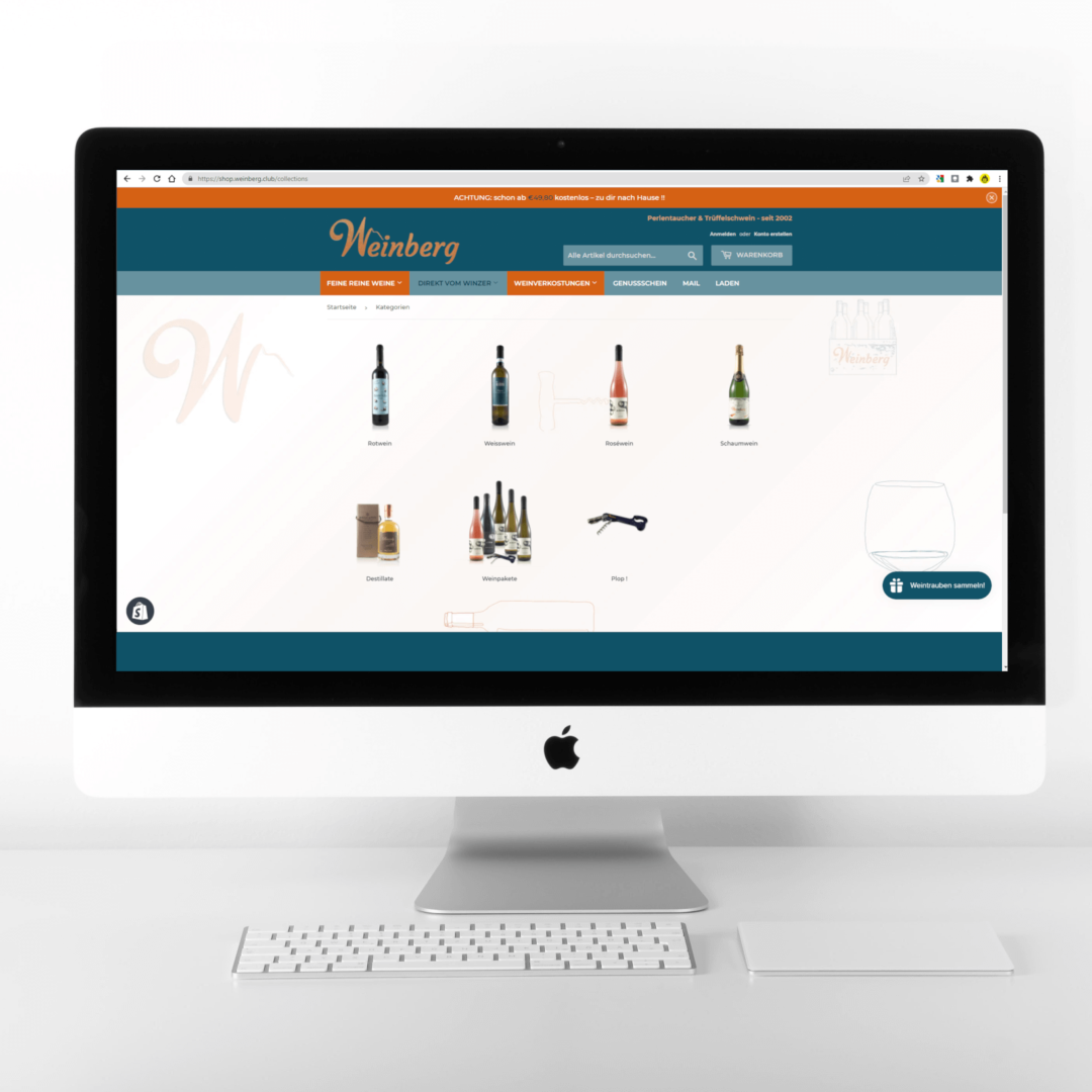 Weinberg Shopify Frontend Kategorien