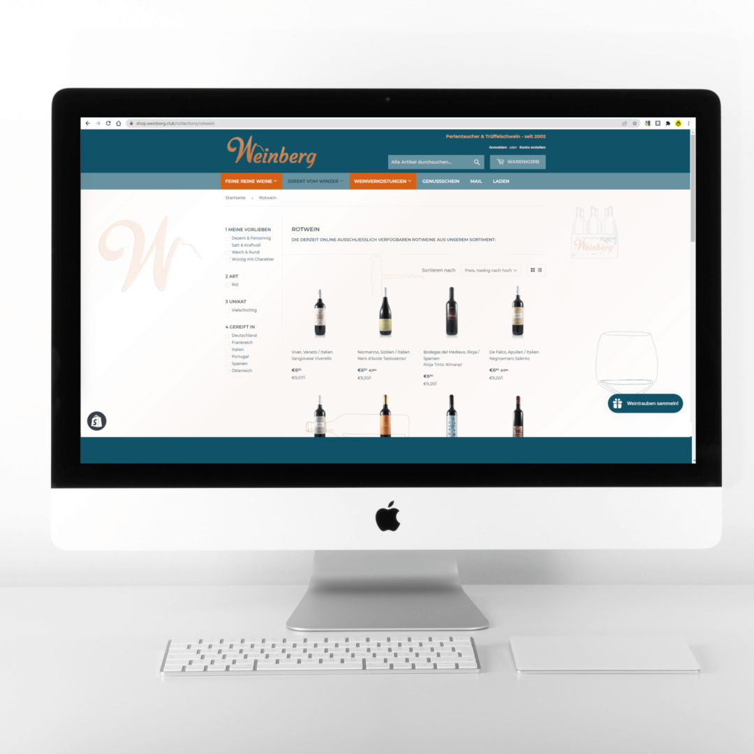 Weinberg Shopify Frontend Kategorie Rotwein